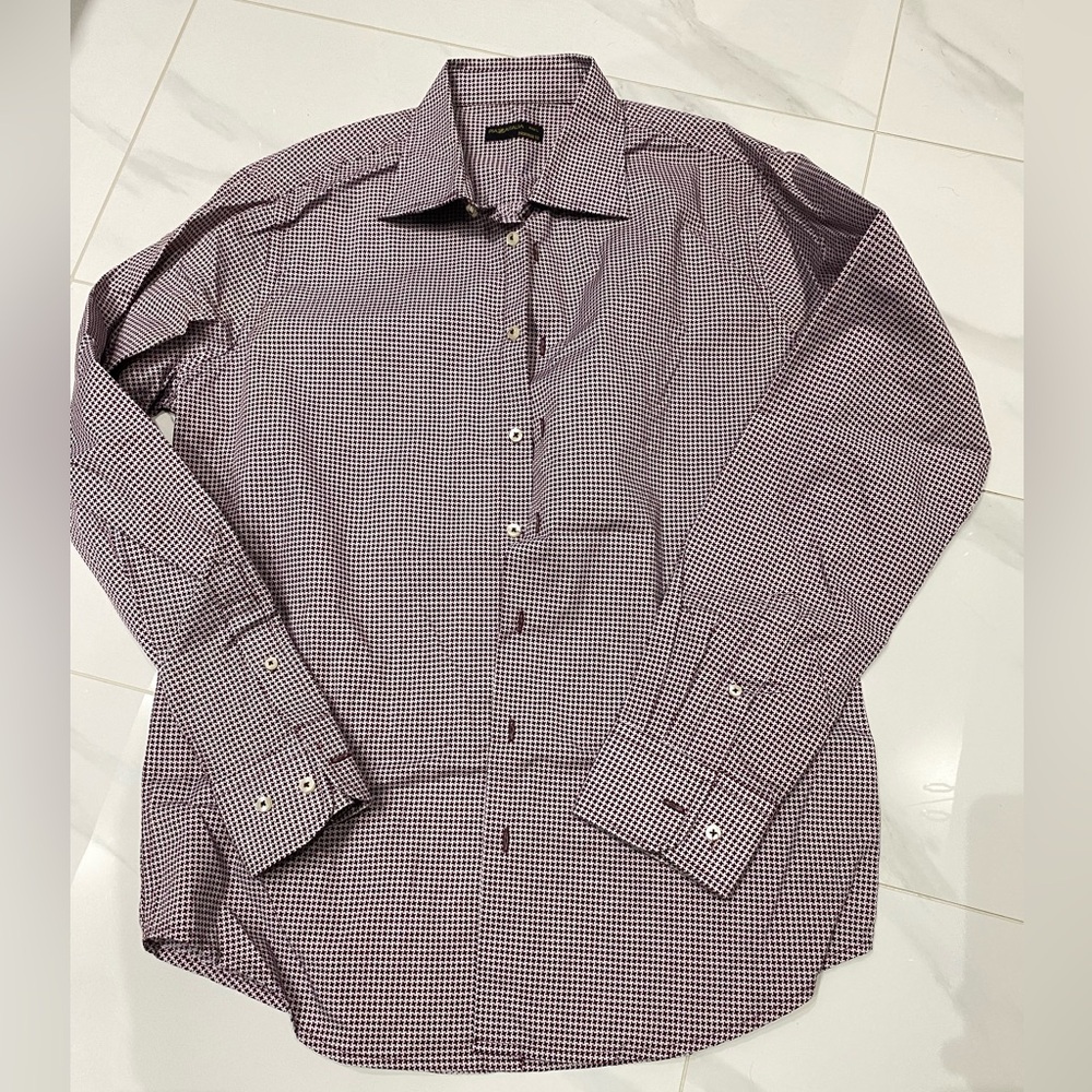 Stylish Purple Checkered Men's Button-Down Shirt